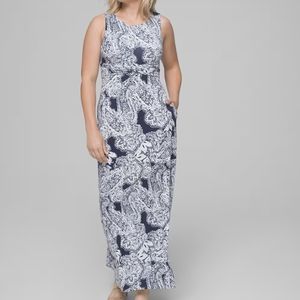 Soma Navy and White Paisley Maxi Dress